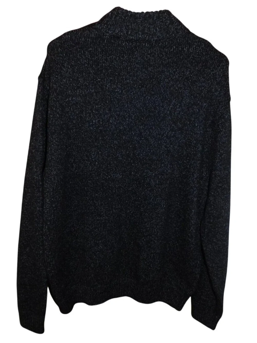CHAPS Men's XXL Quarter Zip Sweater Black Marled Knit Classic Casual Preppy